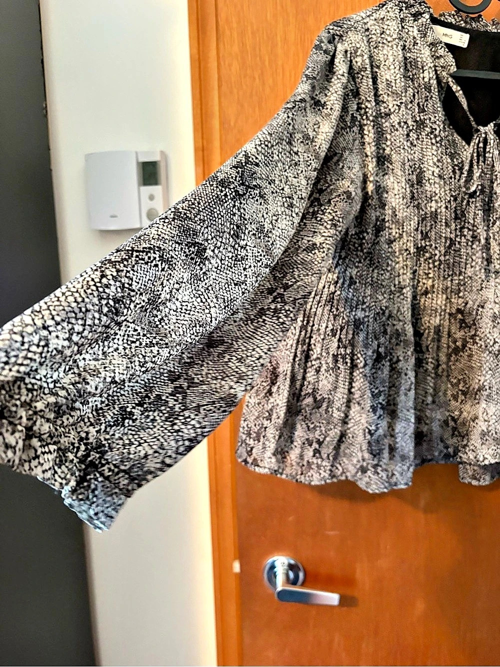 Mango Ruffle Blouse With Snake Print - Picture 3 of 10